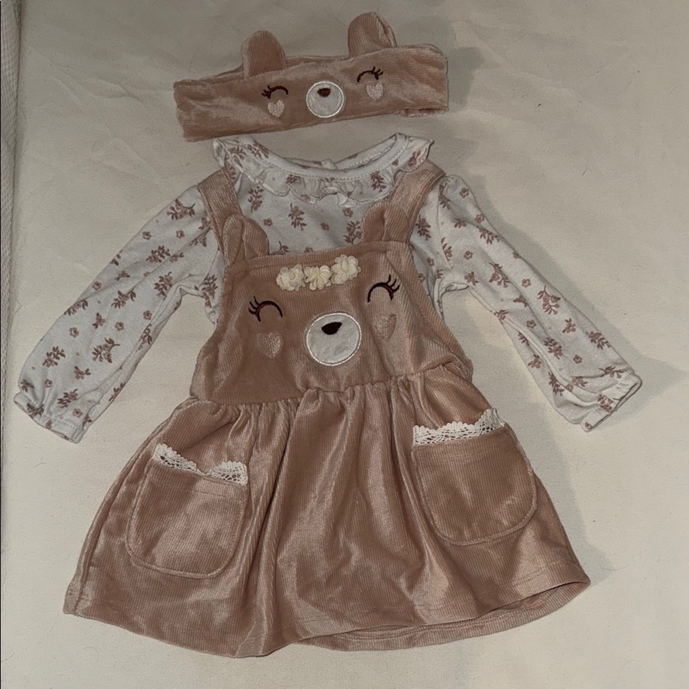 Adorable Bear Dress with Headband